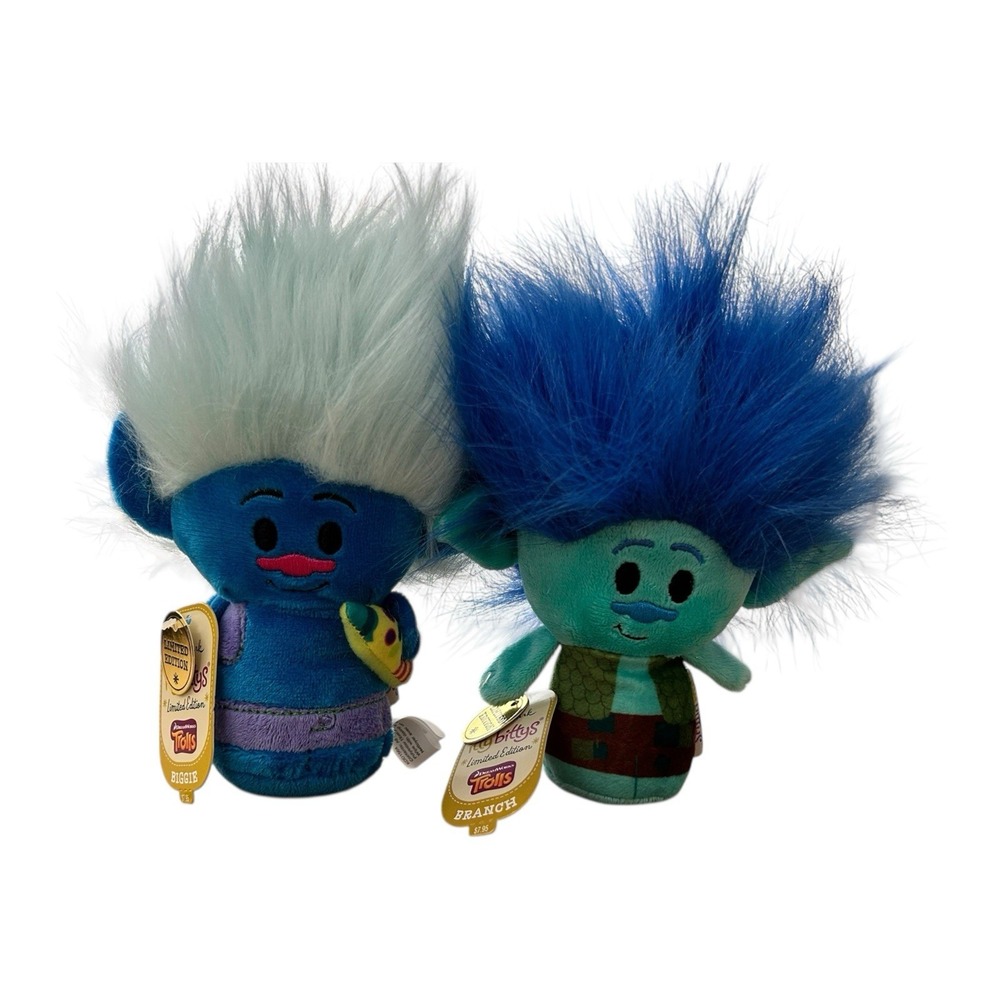 Hallmark Itty Bittys Lot Of 2 BIGGIE BRANCH Trolls World Tour Lot Dreamworks NWT
